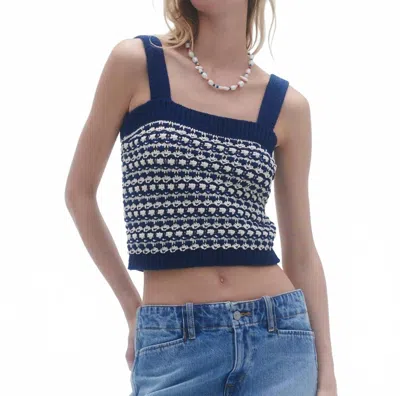 Guest In Residence Marti Square Neck Tank Top In Multi In Black
