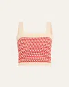 Guest In Residence Marti Square Neck Top In Bright Red