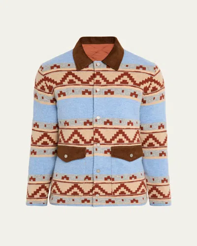 GUEST IN RESIDENCE MEN'S CASHMERE AND WOOL CORDUROY-TRIM SHIRT JACKET