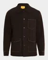 Guest In Residence Men's Cashmere Topstitch Work Jacket In Black