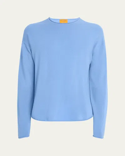 Guest In Residence Men's Oversized Roll Cashmere Sweater In Light/pastel Blue