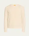Guest In Residence Men's Wool-cashmere Cable-knit Sweater In Natural