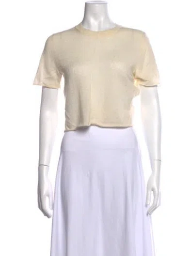 Pre-owned Guest In Residence Merino Wool Crew Neck Sweater In Neutrals
