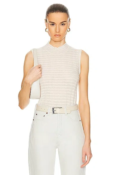 Guest In Residence Mock Neck Shell Top In Cream