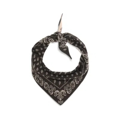 Guest In Residence Triangular Paisley Print Pure Cashmere Scarf In Black