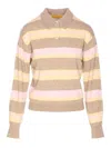 Guest In Residence Collegiate Striped Cashmere Polo In Multi