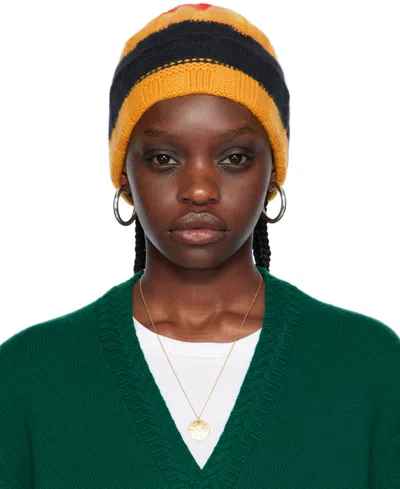 Guest In Residence Multicolor 'the Rib Stripe' Beanie In Honey/cherry/midnigh