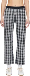 Guest In Residence Navy Gingham Flare Lounge Pants In Midco Midnight Combo