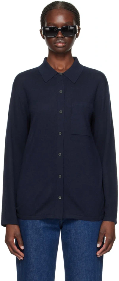 Guest In Residence Navy Showtime Shirt In Midnight