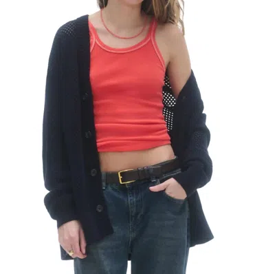 Guest In Residence Net Cardigan In Midnight In Multi