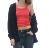 Guest In Residence Net Cardigan In Midnight In Red