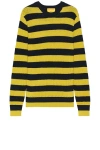 Guest In Residence Net Stripe Crew In Midnight & Citrine