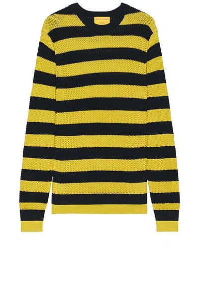 Guest In Residence Net Stripe Crew In Midnight & Citrine