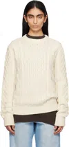Guest In Residence Off-white Allday Cable Crew Sweater In Cre Cream