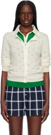 Guest In Residence Off-white Jane Pointelle Cardigan In Cre Cream