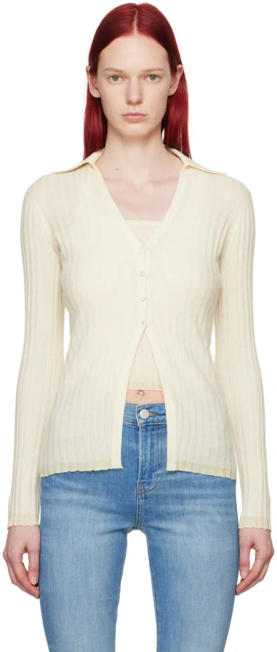 Guest In Residence Off-white Rib Cardigan In Cream