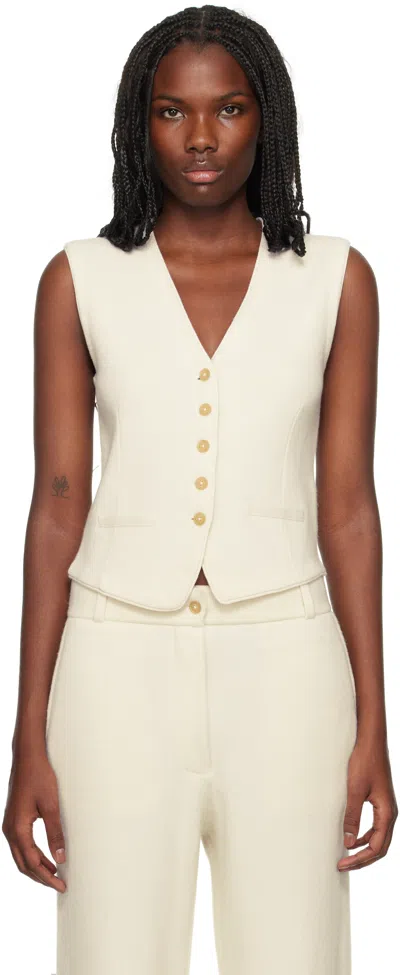 Guest In Residence Off-white Tailored Waistcoat In Cre Cream