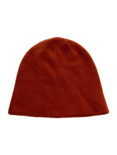 Pre-owned Guest In Residence Orange Cashmere  Beanie