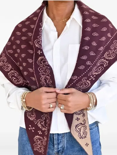 Guest In Residence Paisley-print Leather-trimmed Scarf In Multi