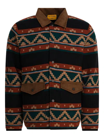 GUEST IN RESIDENCE PATTERNED CORDUROY-COLLAR JACKET