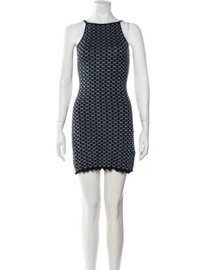 Pre-owned Guest In Residence Patterned Mini Dress In Blue