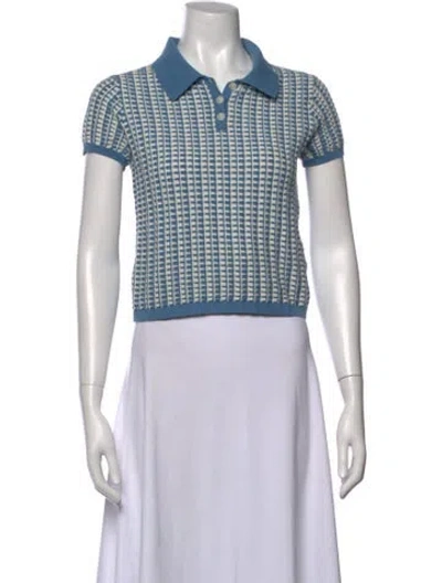 Pre-owned Guest In Residence Patterned Short Sleeve Polo In Grey