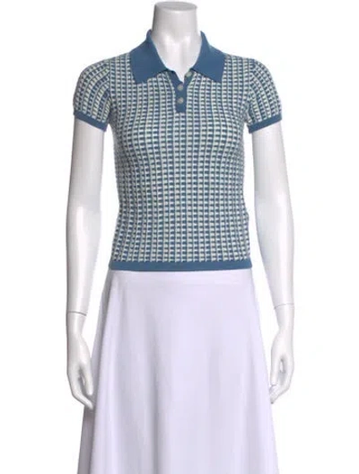 Pre-owned Guest In Residence Patterned Short Sleeve Polo W/ Tags In Grey