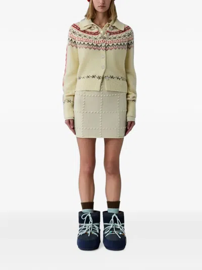 Guest In Residence Patterned-knit Cardigan In Yellow