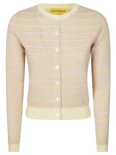 Guest In Residence Pebble Stripe Jane 100% Cashmere Cardigan In Orange