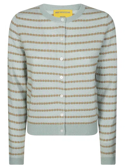 Guest In Residence Pebble Stripe Jane Button-down Cardigan In Green