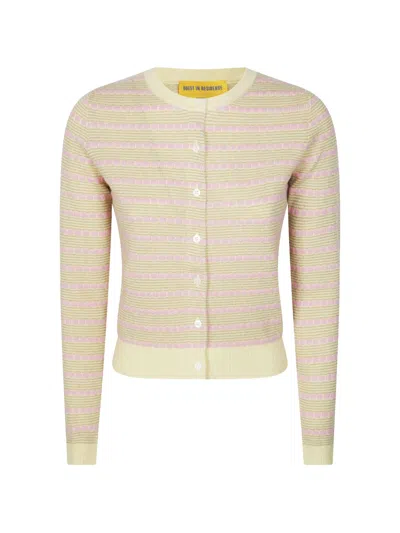 Guest In Residence Pebble Stripe Jane Cardigan In Pink