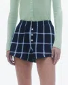 Guest In Residence Picnic Plaid Button Short In Midnight Combo In Purple