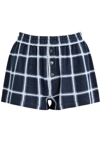 GUEST IN RESIDENCE GUEST IN RESIDENCE PICNIC PLAID INTARSIA SILK-BLEND SHORTS