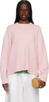 Guest In Residence Pink Cozy Crew Sweater In Pwpnk Powder Pink