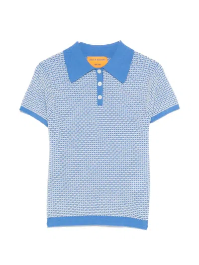 Guest In Residence Pique Cashmere Polo Shirt In Blue
