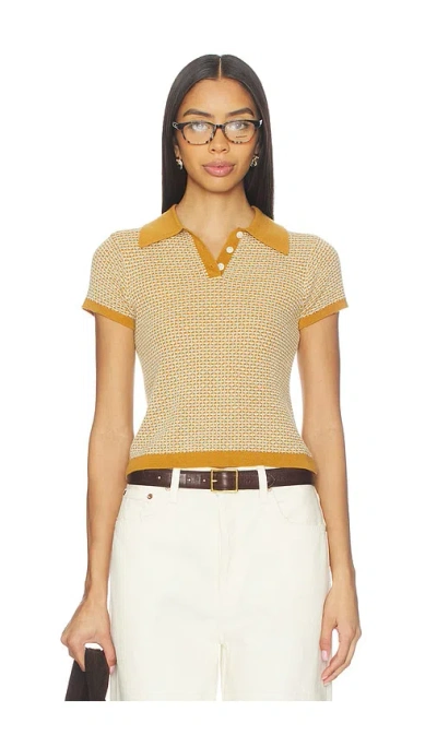 Guest In Residence Pique Shrunken Polo In Brown