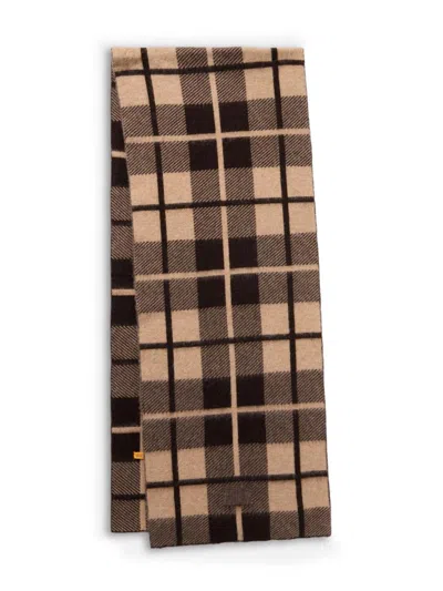 Guest In Residence Plaid Big Scarf With Neatly Finished Edges In Brown