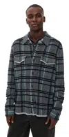 Guest In Residence Plaid Cashmere Work Shirt Black Combo In Gray