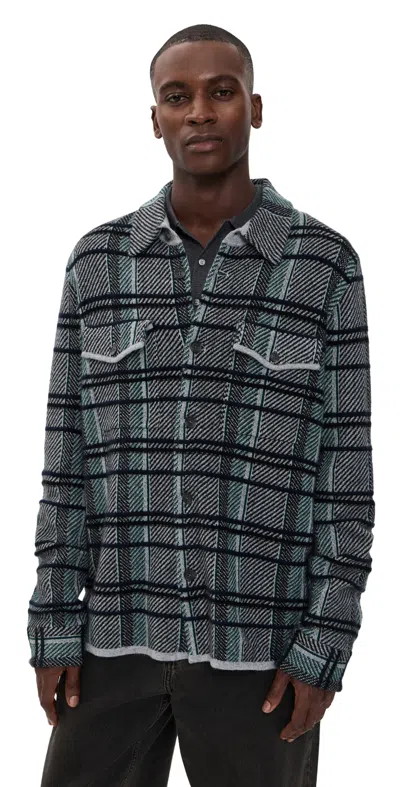 GUEST IN RESIDENCE PLAID CASHMERE WORK SHIRT BLACK COMBO