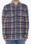 Guest In Residence Plaid Check Cashmere Shirt In Blue
