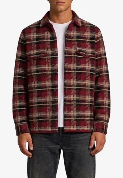 Guest In Residence Plaid Relaxed-fit Cashmere Shirt Jacket In Brown