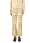 Guest In Residence Plaid Flare Pant In Butter In Yellow