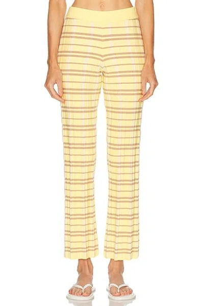 Guest In Residence Plaid Flare Pant In Yellow