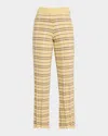 Guest In Residence Plaid Flare Pants In Yellow