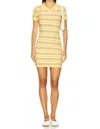 Guest In Residence Plaid Polo Mini Dress In Butter Combo In Yellow