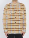 Guest In Residence Plaid Work Shirt And Blouse Yellow In Animal Print