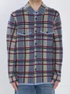 Guest In Residence Plaid Work Shirt Heather Blue Combo In Animal Print