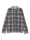 Guest In Residence Plaid Work Shirt Heather Blue Combo In Blue