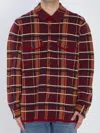 Guest In Residence Plaid Buttoned Sweater In Brown