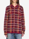 Guest In Residence Plaid Buttoned Sweater In Burgundy